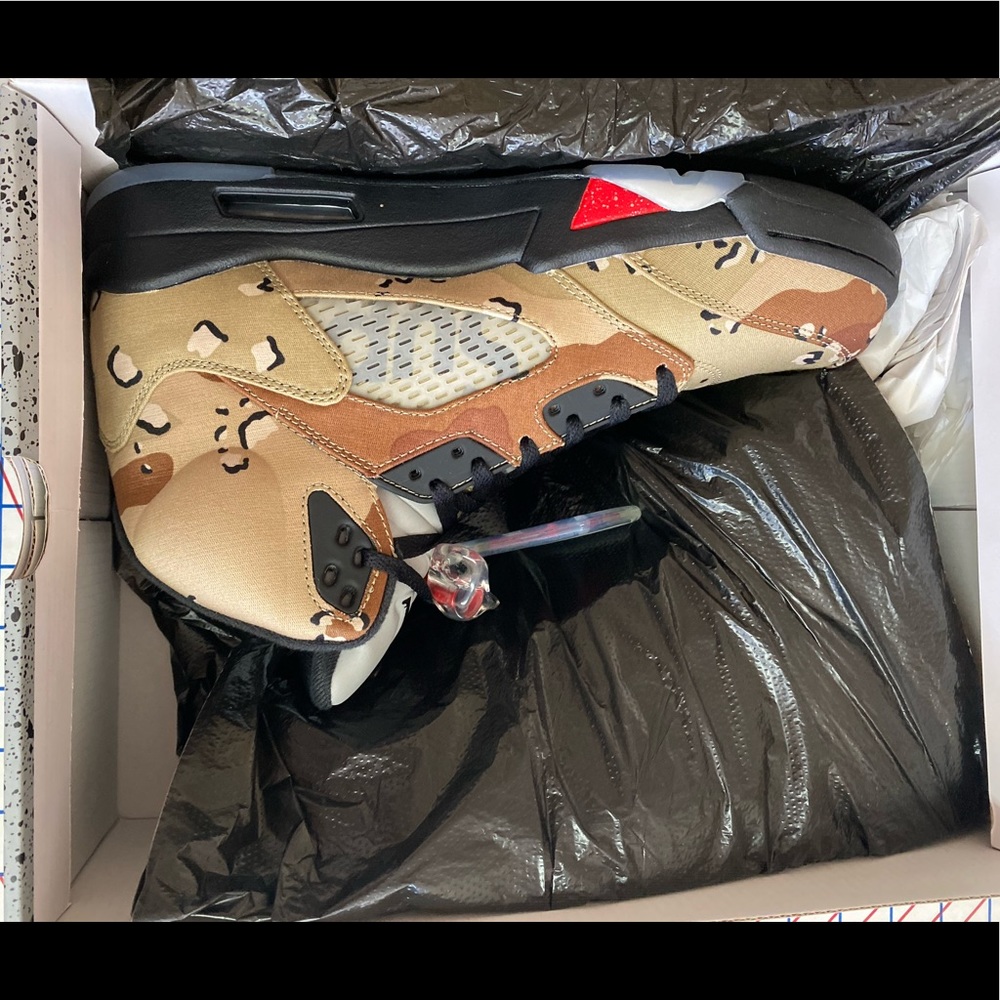 🥺2015 Jordan 5 Retro Supreme Desert Camo Men’s 10 - Picture 5 of 16